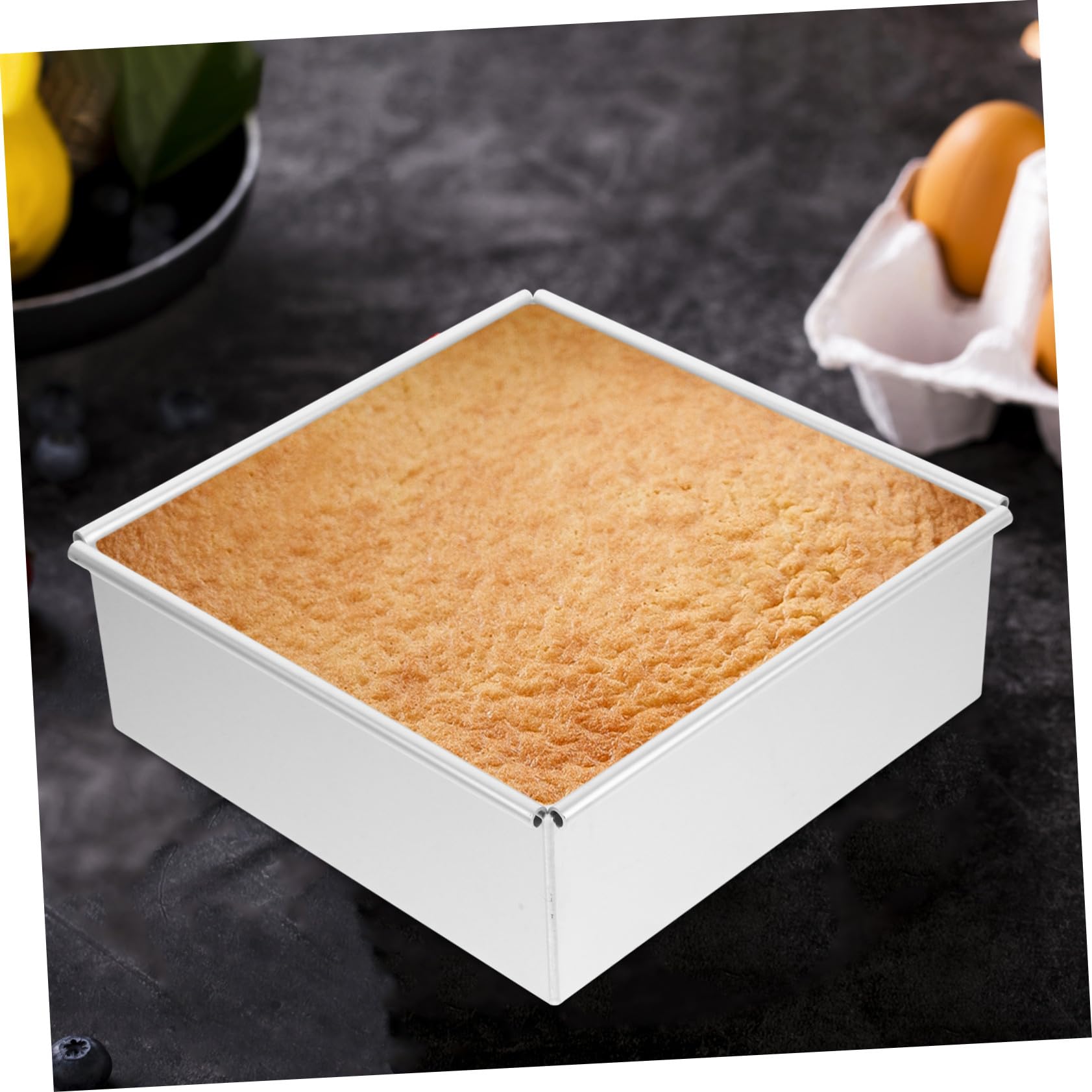 Alipis 2pièces Moules à Gâteau Carrés Antiadhésifs avec Fond Amovible Lot pour Cuisson de Cheesecakes et Gâteaux Mousse Outil de Pâtisserie Réutilisable