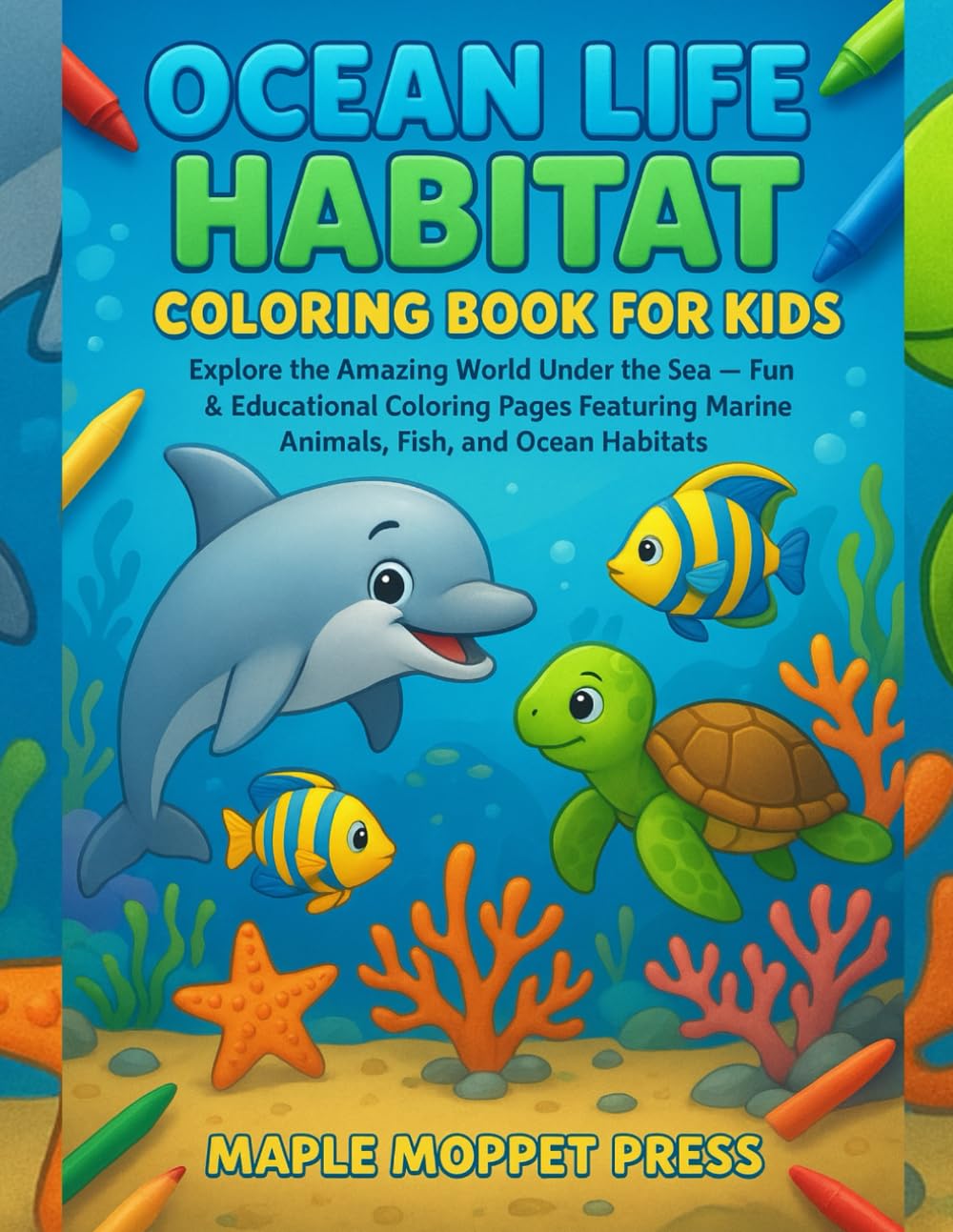 Ocean Life Habitat Coloring Book for Kids: Explore the Amazing World Under the Sea — Fun & Educational Coloring Pages Featuring Marine Animals, Fish, and Ocean Habitats for Ages 4–8