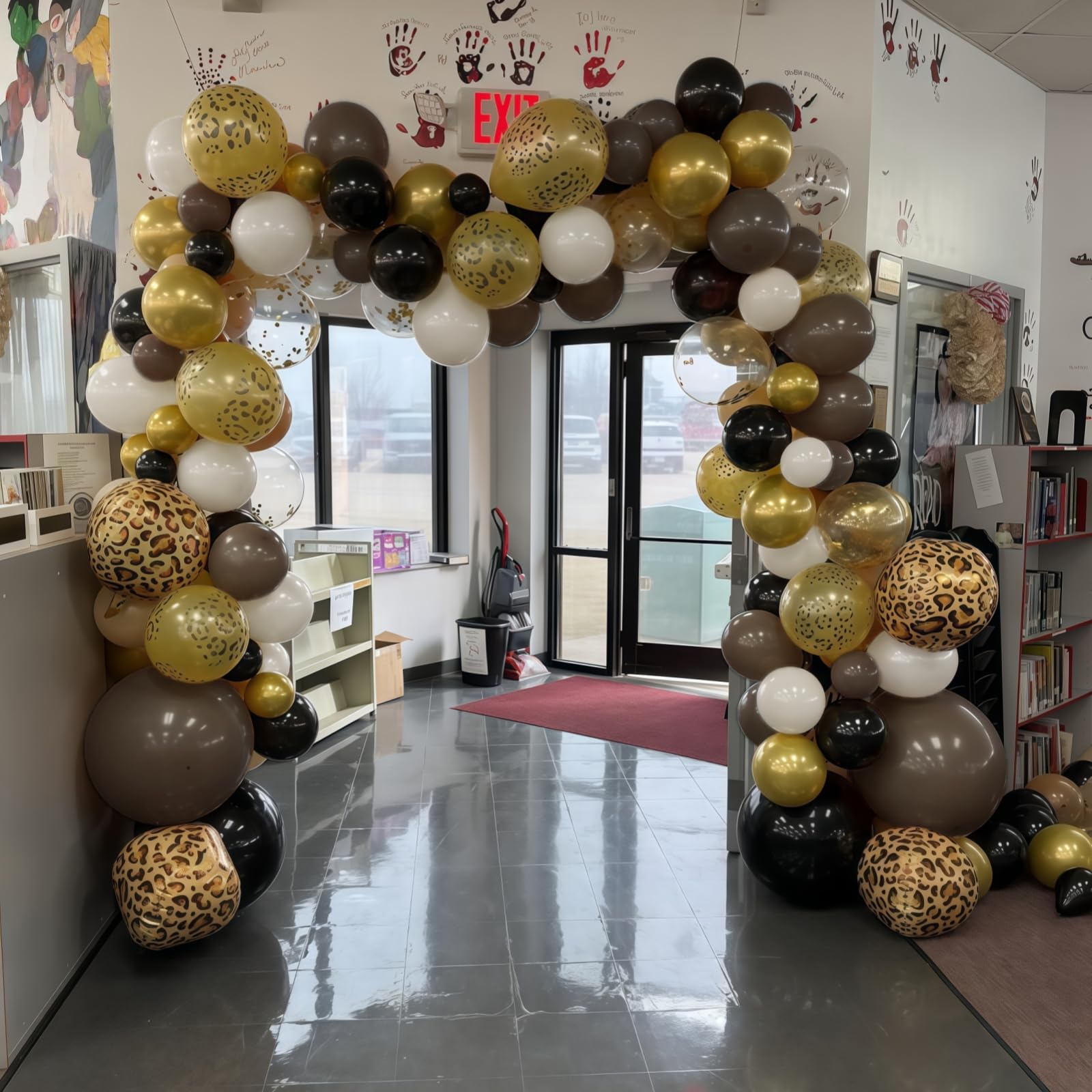 Schwarzes und braunes Geparden-Ballon-Set