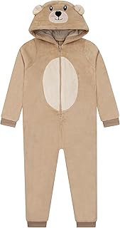 Pijama Enterizo Infantil con Capucha Oso Conejo, Dinosaurio En Forro Polar Suave con Cremallera Pijama Todo En Uno