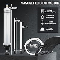 Vista 2 de Extractor de fluidos Jeringa de aceite multiusos con 500 CC, bomba de succión de aceite con manguera de goma larga, bomba de jeringa de fluido