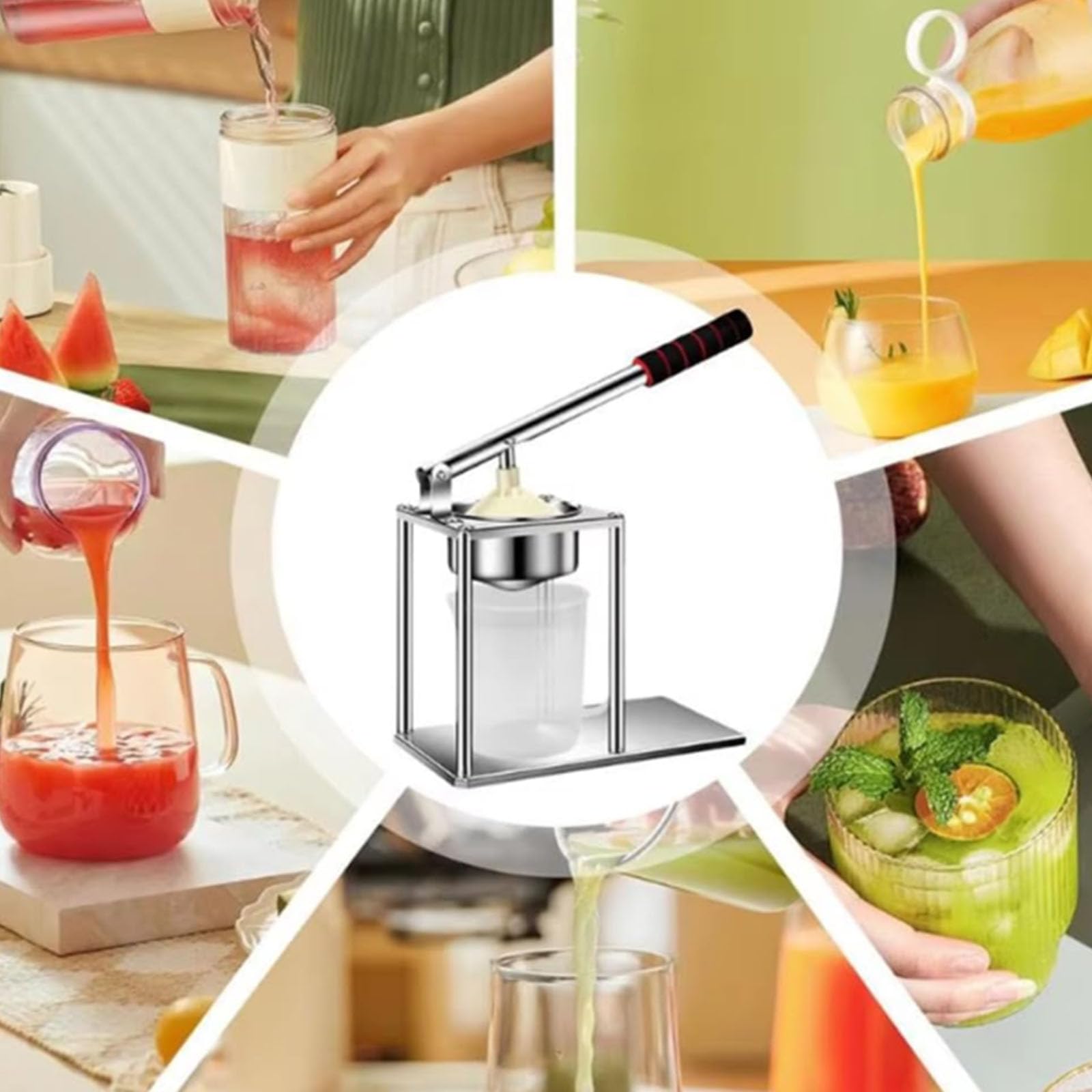 Hebel manuelle Squeeze Zitruspresse, Edelstahl-Küchen-Zitruspresse, kommerzielle professionelle Zitronenpresse, leicht zu reinigen, geeignet für Orange und Zitrone
