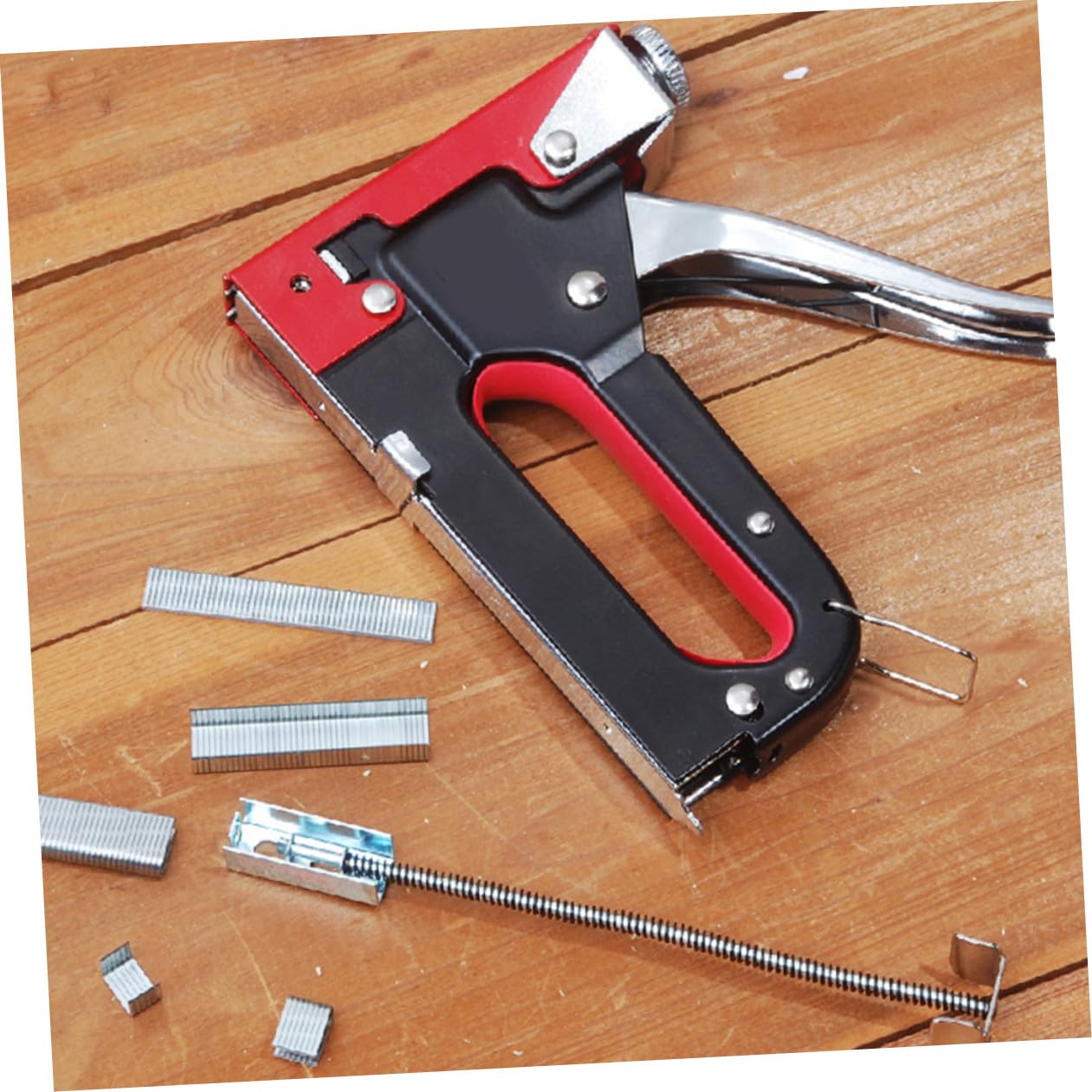UKCOCO Graffettatrice Pesante a Pistola Design Ergonomico e Manico Curvo in Metallo, Dispositivo per Unghie a U per Lavori Artigianali e Fai da Te