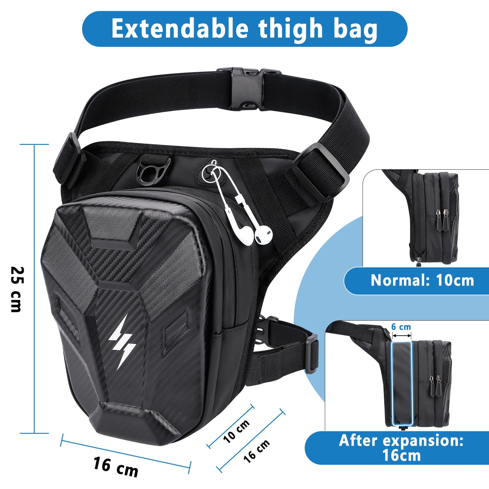 GXCROR Sac de jambe de moto, sac banane, sac banane pour homme et femme, sac de cuisse, sac étanche pour le cyclisme, la randonnée