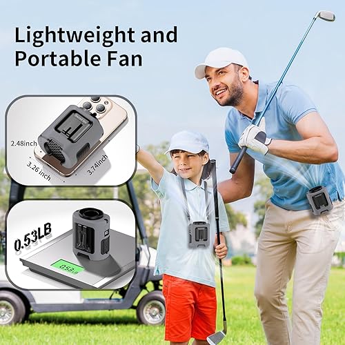 Miniatura 4 de Socool - Ventilador de cintura portátil con clip en el cinturón portátil, mini ventiladores personales recargables, 4 velocidades 13000 RPM,