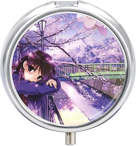 Pastillero de Anime Girl Lindo Pastillero Diario Organizador de Pastilleros 2 Compartimentos