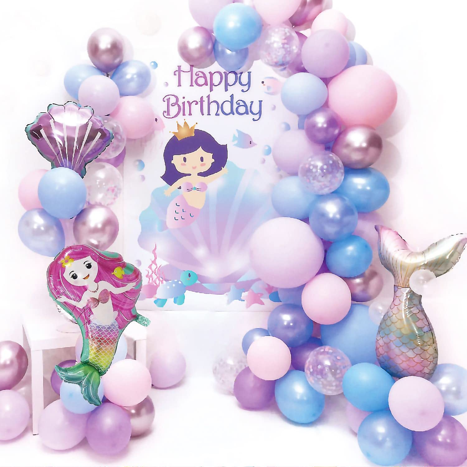 Mermaid Birthday Party Decorations, Mermaid Decorations for Birthday Party Kit, Birthday Theme Decorations and Supplies for Girls