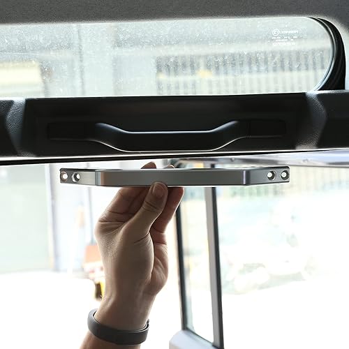Miniatura 9 de Aleación de aluminio para Land Rover Defender 90 110 130 2004-2018 Accesorios Car Roof Grab Handles Piezas de repuesto (negro)