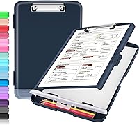 Vista 11 de Sooez - Sujetapapeles de documentos clínicos con almacenamiento, sujetapapeles de plástico resistente, de alta capacidad, con soporte para bolígrafo