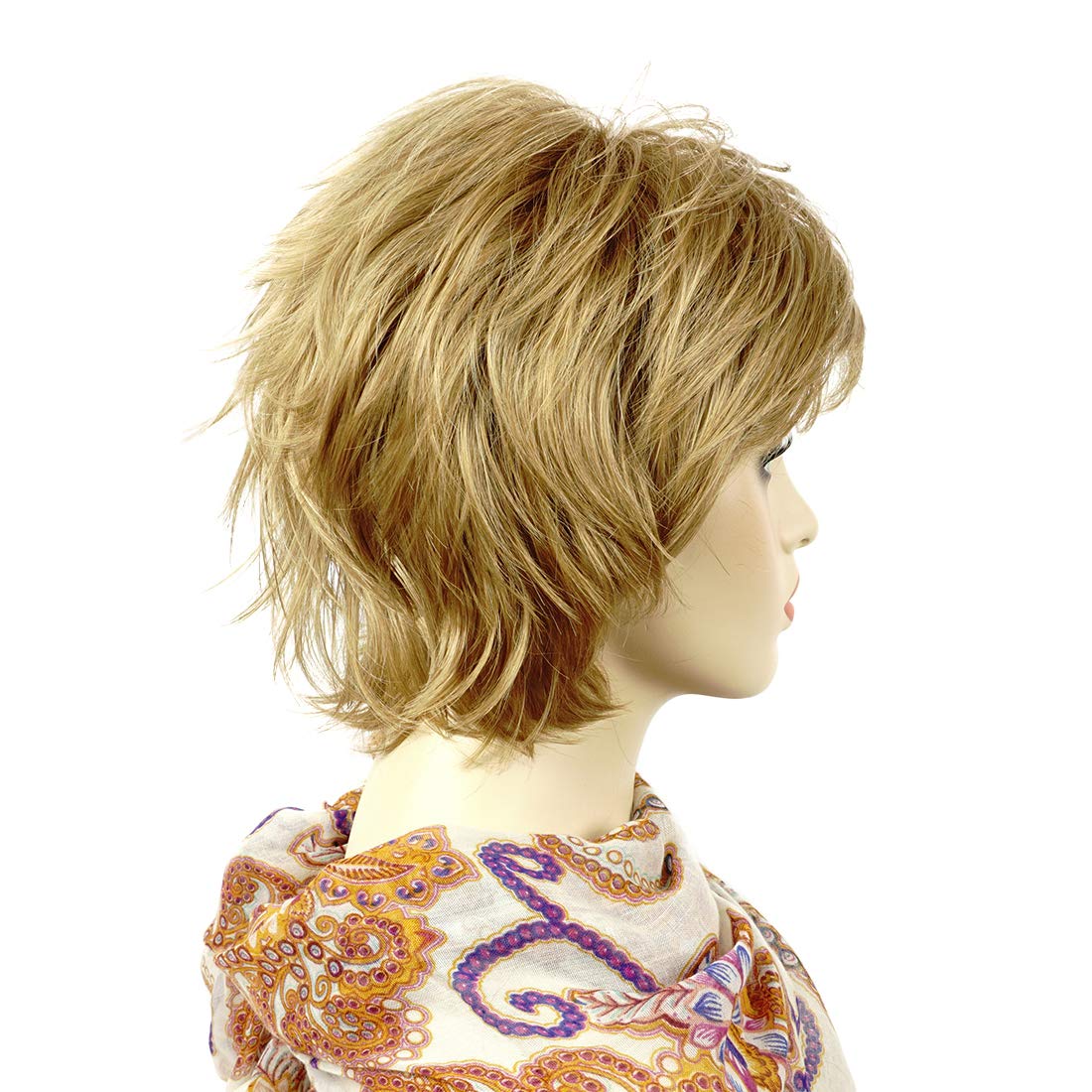 Lydell Short Layered Shaggy Full Synthetic Wigs (Light Stawberry Blonde), 8" - Image 3
