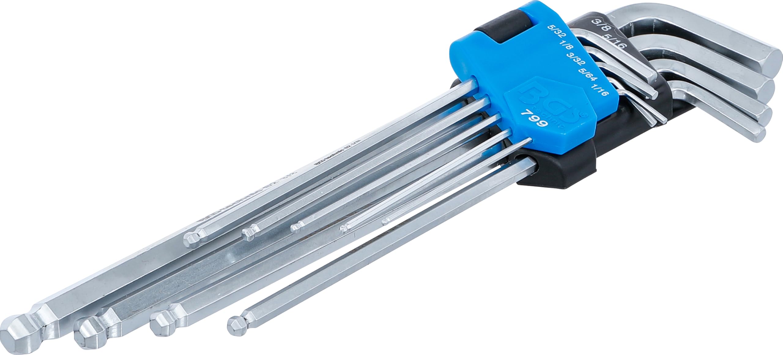 BGS 799 | L-Type Wrench Set | Inch Sizes | internal Hexagon / internal Hexagon with Ball Head 1/16" - 3/8" | 9 pcs.