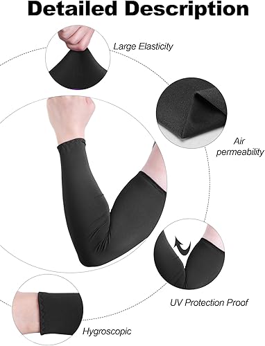 Miniatura 6 de Bememo 16 pares de mangas de brazo para hombres y mujeres, protección UV, mangas refrescantes para brazos, fundas para brazos