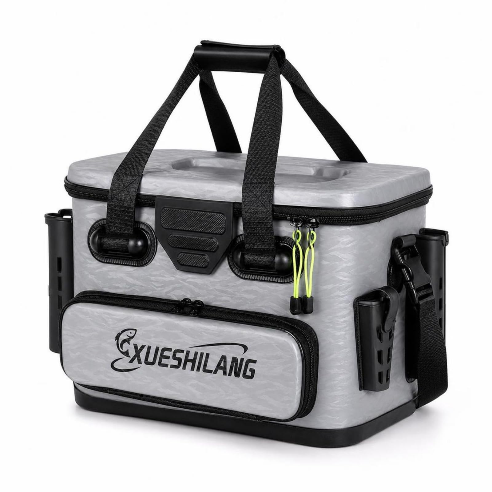 B Baosity Contenedor Pesca Rigido con Portacañas Organizador Pesca con Textura Tapa Ajustada Caja Portatil para Señuelos Anzuelos Utiles Acuado para Pesca portiva Viaje, color to 4, Mediano