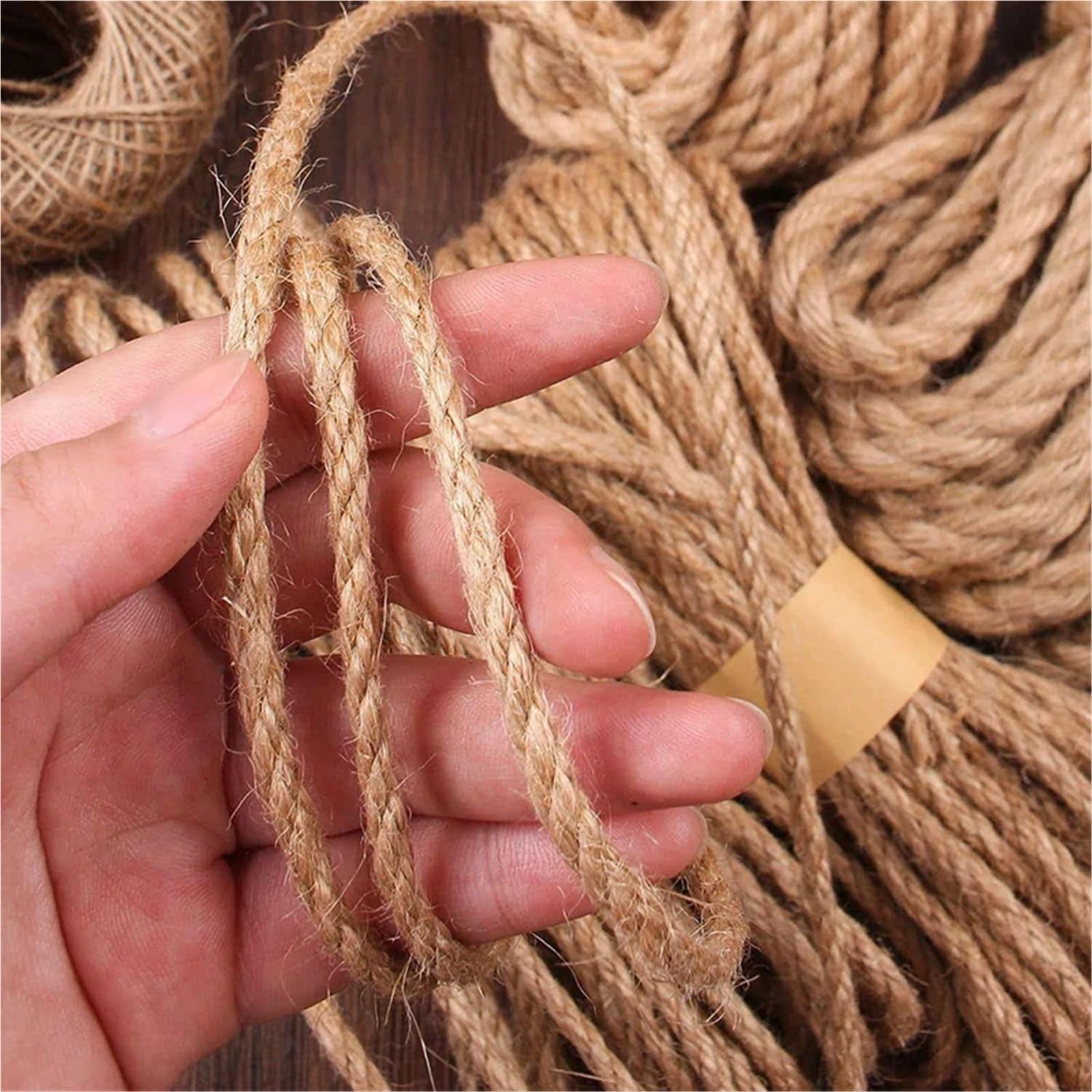 50m 1mm-10mm Juteseil Hanfseil Schnur Makramee Schnüre for Handwerk DIY Heimdekoration Für Camping Garten