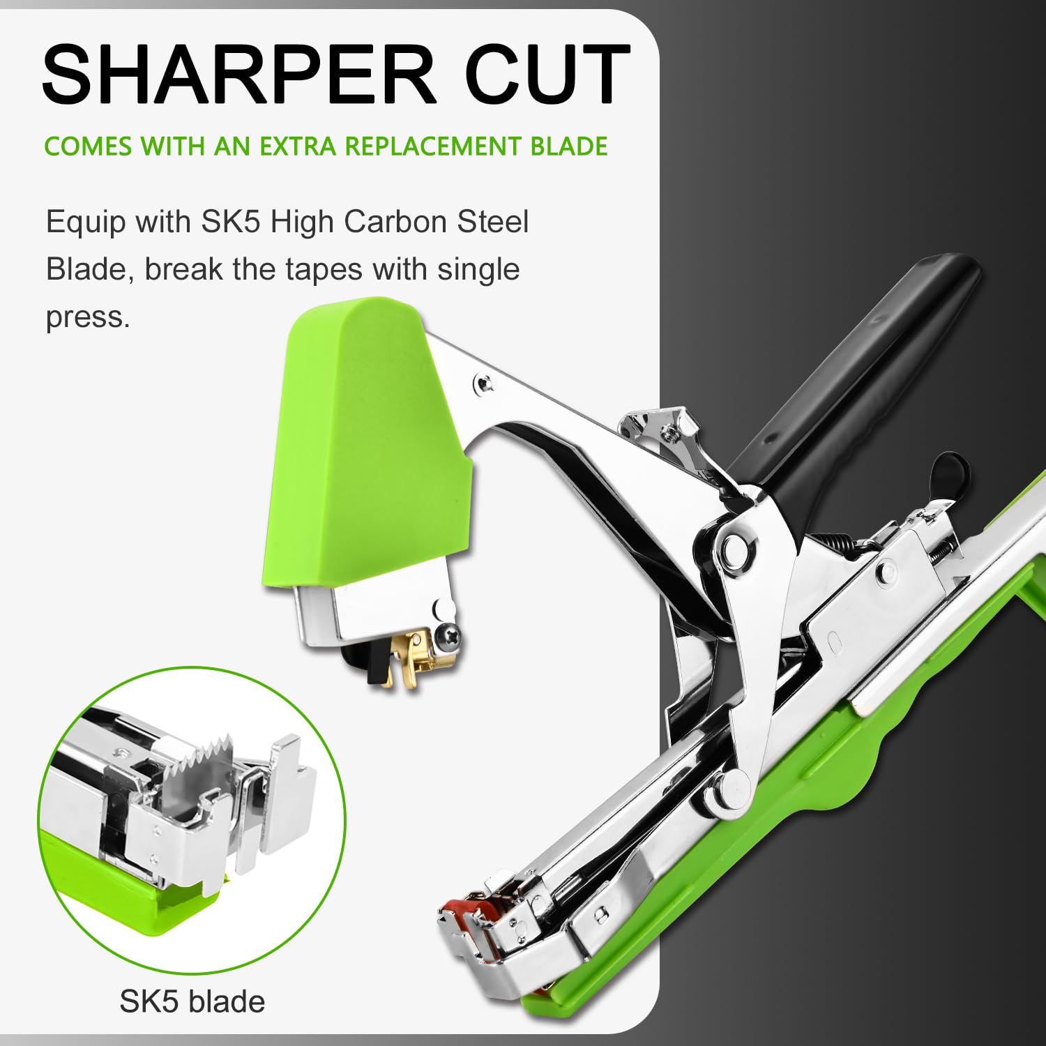 LEADWIN Plant Tying Machine, Plant Tapener, Tape Gun with 20 Rolls of Tapes, Great for Gardeners Farmers, Stainless Steel, Green