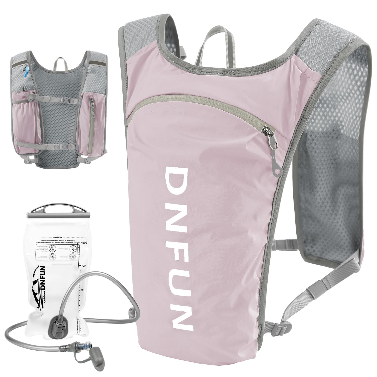 DNFUN Running Vest Women Men Lightweight 5L Running Hydration Vest with Water Bladder Phone Holder Hydration Backpack for Trail Running Marathon