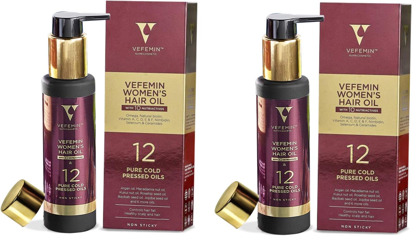 Women's Hair Oil for hair loss treatment, powered by 12 Cold Pressed Oils & 10 Nutriactives, 100ml Each Bottle Pack Of 2