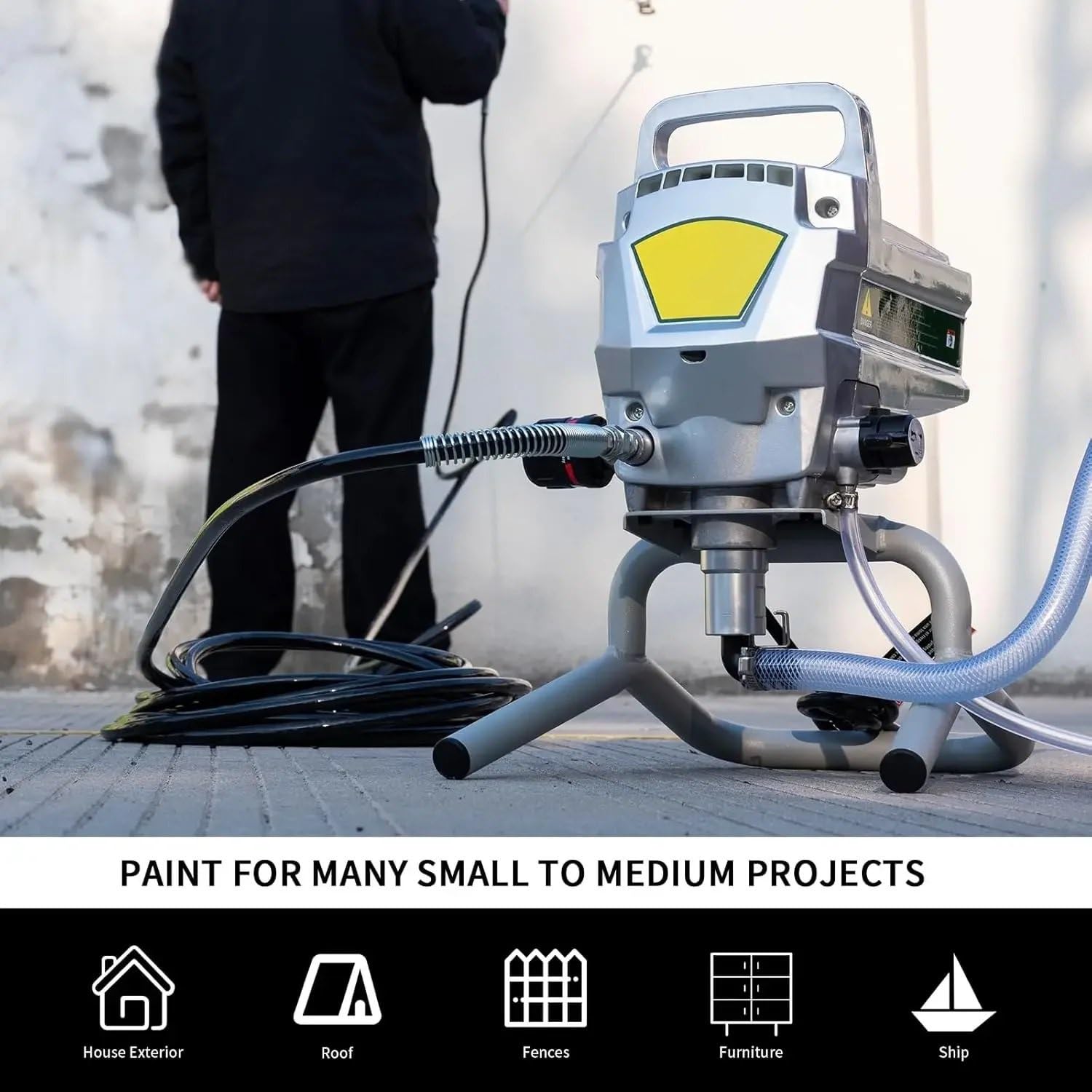 Pistolet Peinture Electrique Pistolet Peinture Car Pulvérisateur sans Air 3300 PSI Pulvérisateur Peinture Haute Efficacité Pas Besoin Diluant, Pratique Et Rapide