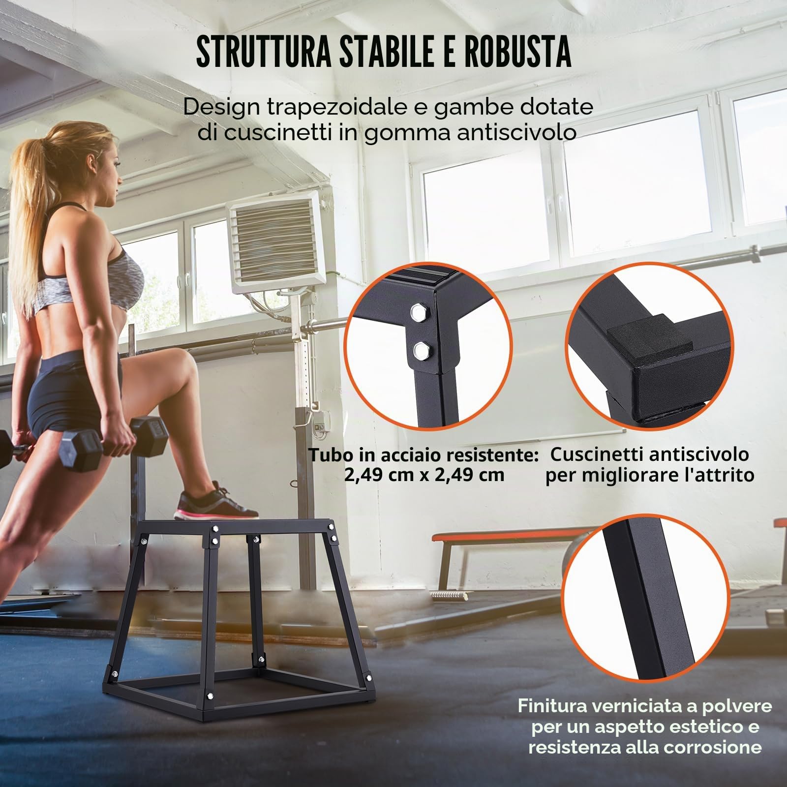 VEVOR Box Pliometrico 513x513x458mm Piattaforma Pliometrica Carico 227 kg Jump Box per Allenamento Fitness Crossfit