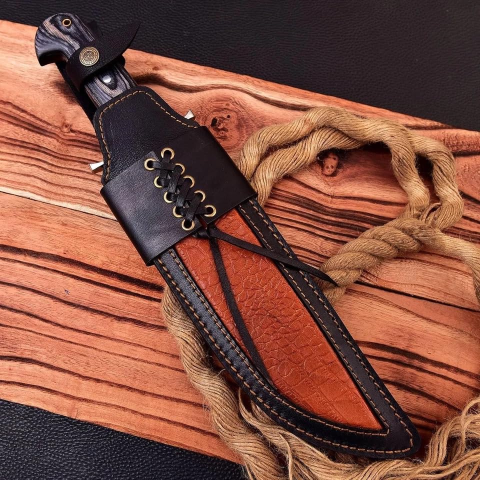 Novahaven Cuchillo Bowie de Acero D2, Hoja Fija de 15 Pulgadas | Full Tang