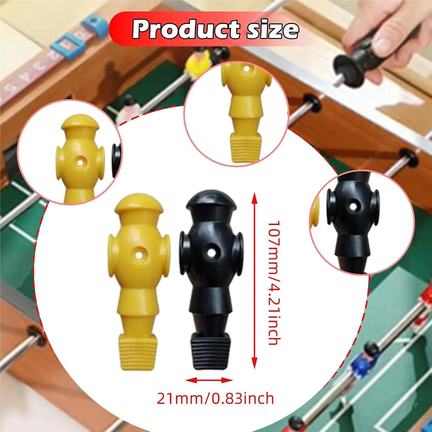 Foosball Replacement Players 26 Pieces Table Soccer Men Players Components Football Accessories Game Toys Repair Parts for Tournament Foosball