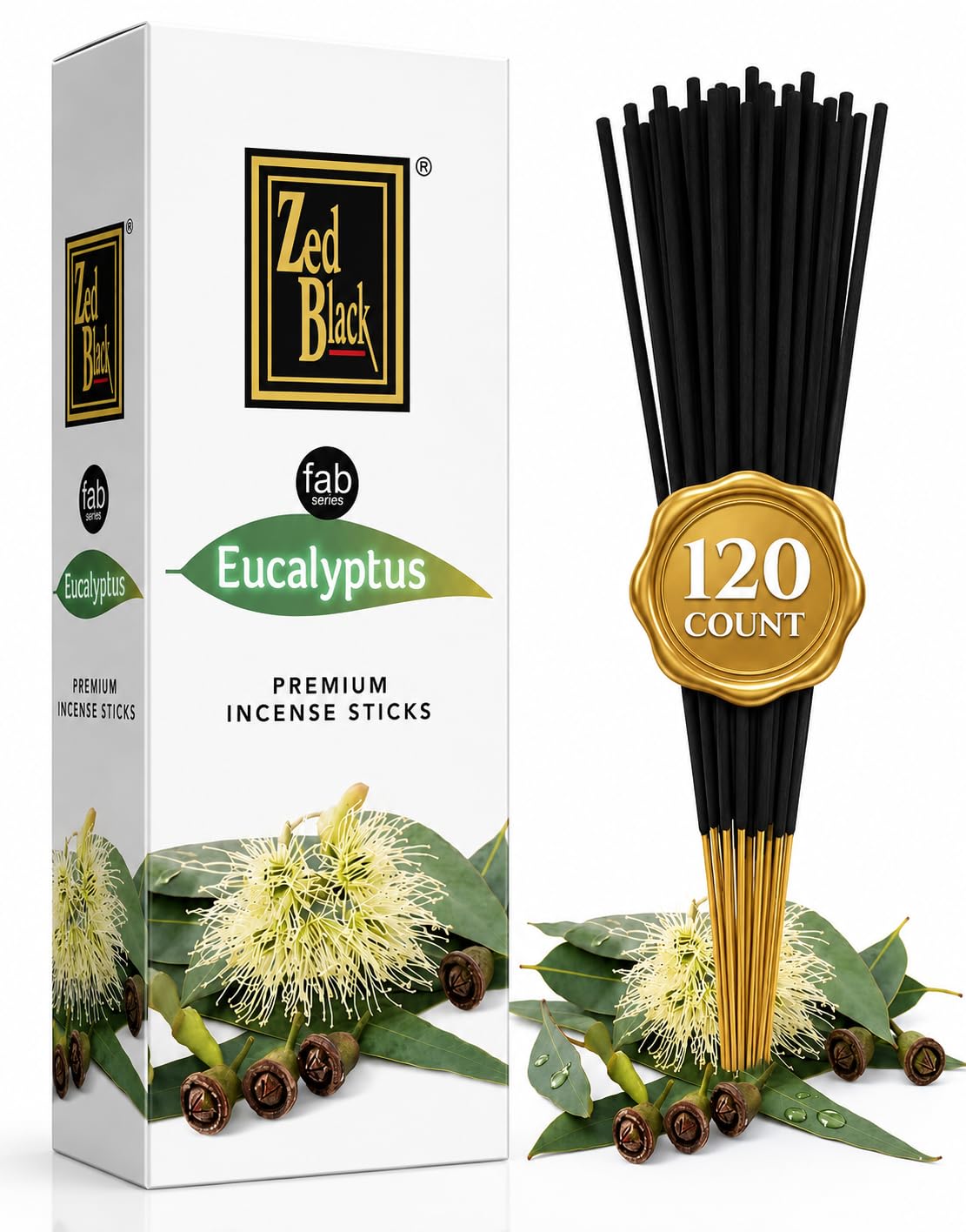 Amazon.com: Zed Black Eucalyptus Incense Sticks, Fresh Cool Mint