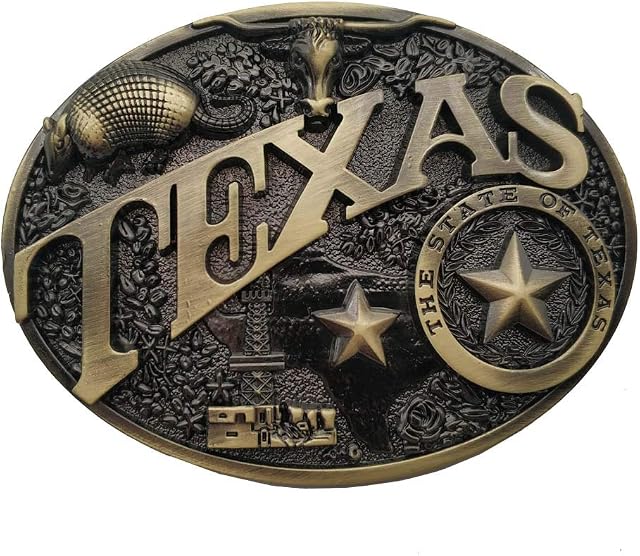 Xwest Modern Texas Cowboy Belt Buckle Brass Heritage Longhorn Star Buckles