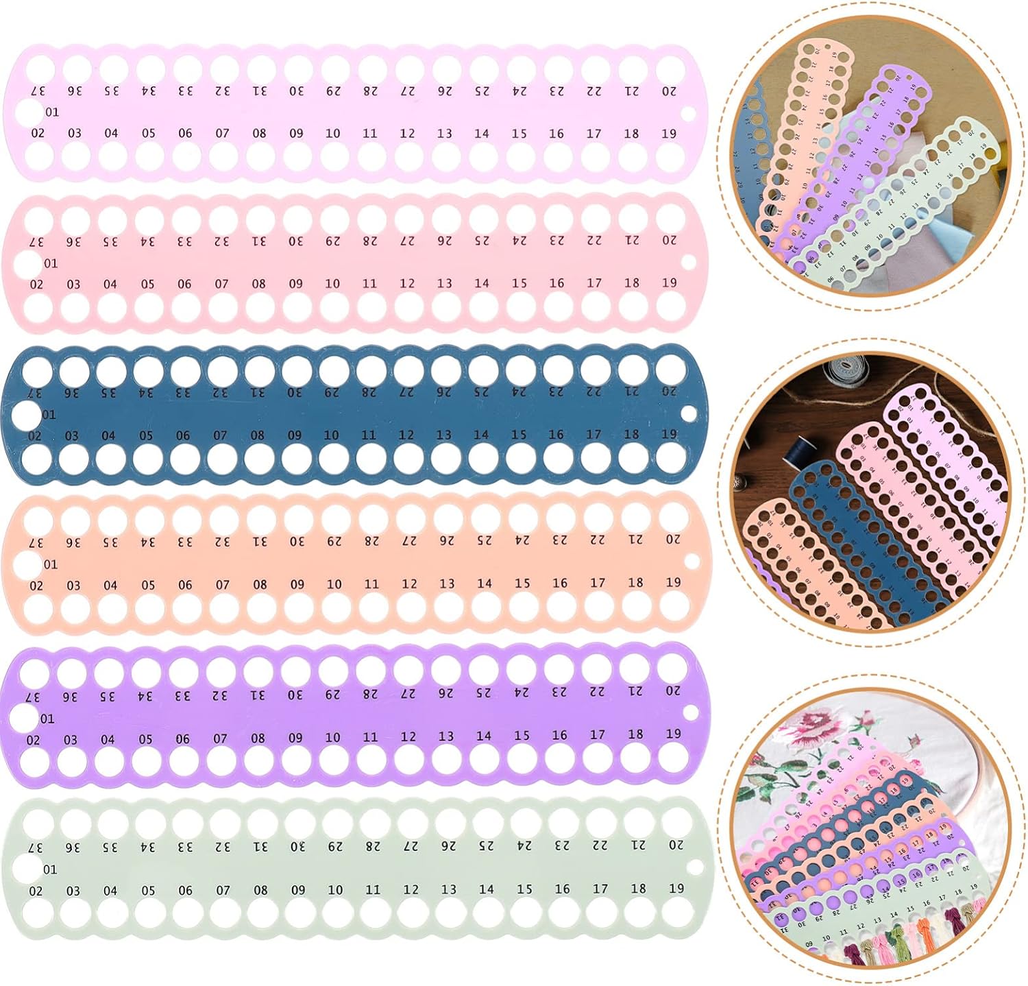 VICASKY 6pcs Embroidery Organizer Convenient Thread Holder for Easy Sorting Winding for Cross- Sewing Projects and Craft Supplies Storage