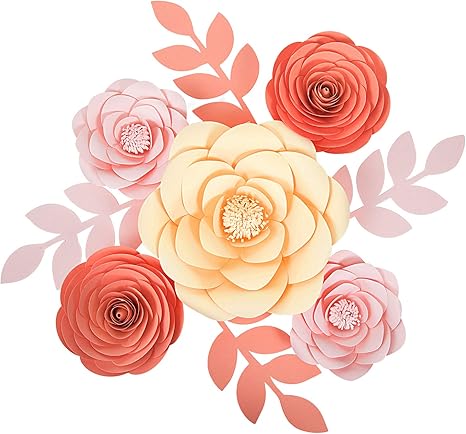Amazon Arelcrafts ペーパーフラワーデコレーション 壁用 クラシックセット 5個の花 3dウォールデコ 結婚式の背景 部屋装飾 ホームデコ 誕生日パーティー ギフト 造花 オンライン通販