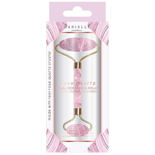 Miniatura 2 de Danielle - Rodillo de jade, rodillo de jade facial de doble cabeza de piedra de jade de cuarzo rosa, perfecto para relajarse