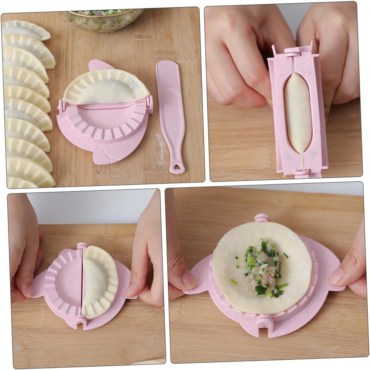 2Pcs Wheat Straw Ravioli Press Tool Set for Kitchen Dumpling Making