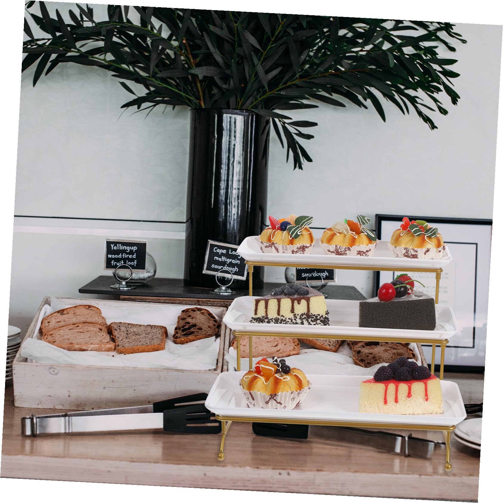 Alzata da dessert bianca a più livelli, vassoio europeo per torte per feste, buffet ed eventi, perfetto per alzate alimentari, dolci e dolcetti, piatto da portata
