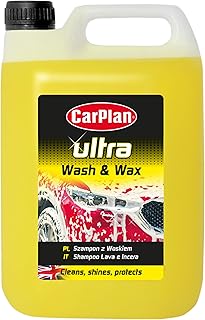 CarPlan Ultra Lavage et Cire 5L | Shampoing Voiture pH Neutre – Nettoie, Protège et Fait Briller sans Traces | Élimine Saletés et Résidus de Route