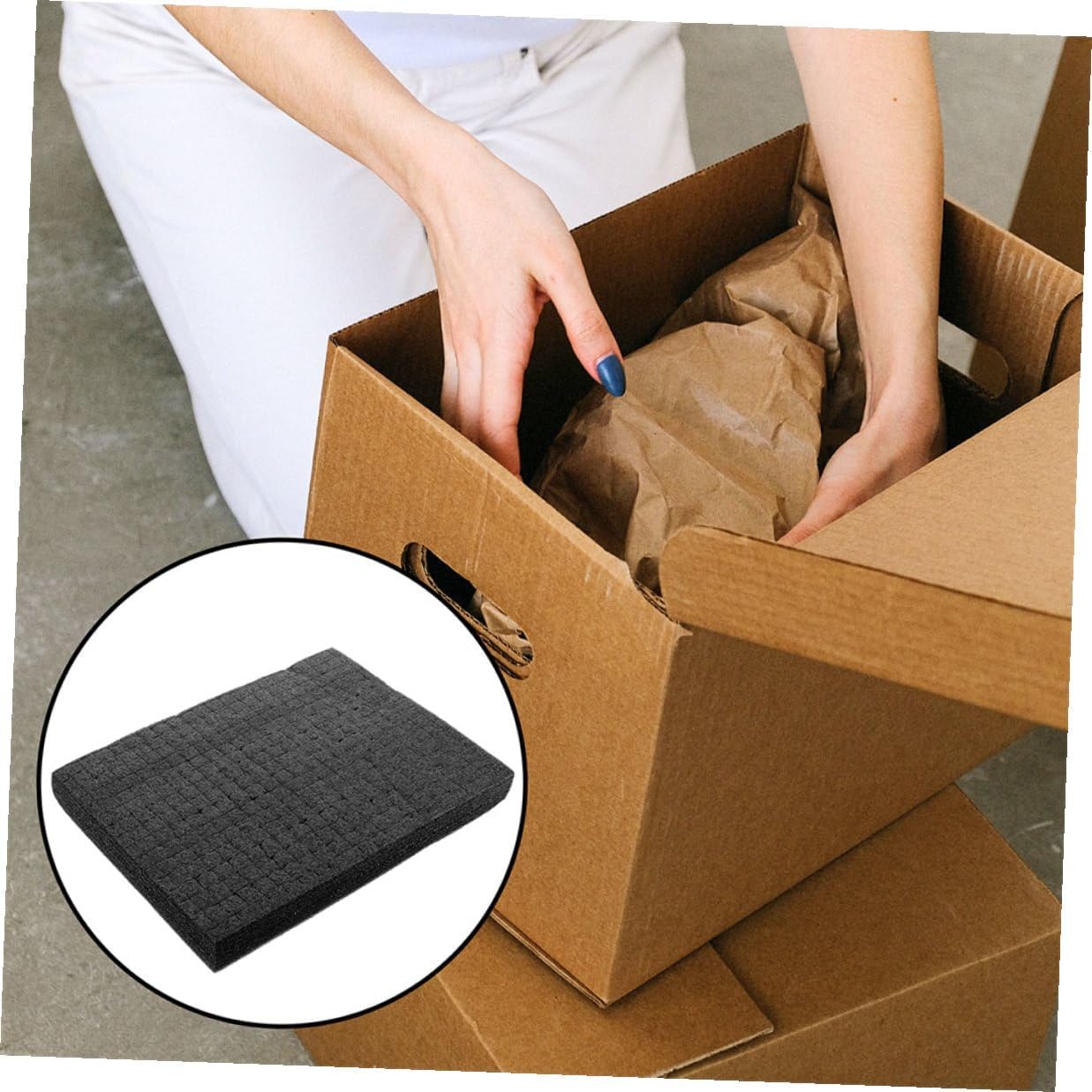 Black Grid Foam Sheet 500x300x30mm, Pick Apart Cube Foam Insert for Packaging, Transport Packing Liner and Shock Absorption Cushion for Case and Storage Protection
