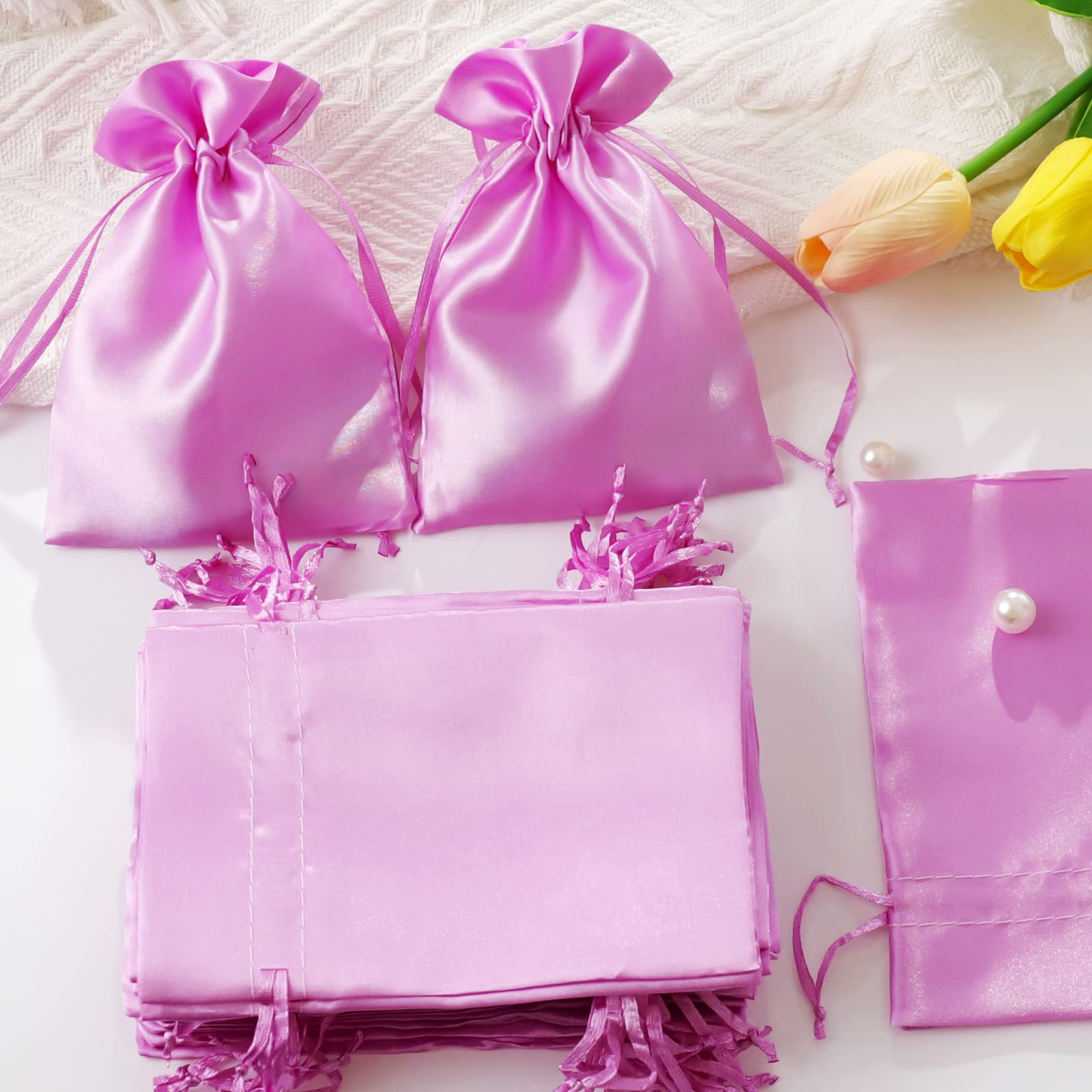 Whaline 50Pcs Sage Green Satin Gift Bags 4 X 6 Inch Fresh Style...