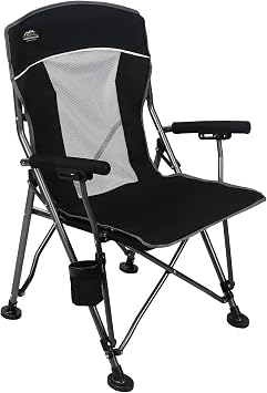 Camping Chair with Padded Hard Armrest,Cup Holder,Heavy Duty for Adults,Mesh Backrest,Portable Lawn Lightweight Outdoor Camp Chair,Support up to 400lbs