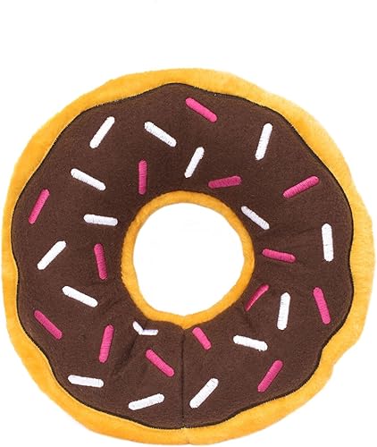 ZippyPaws Donutz - Juguetes de peluche para mantenerlos ocupados, para perros medianos y grandes, juguete chirriante para mascotas para