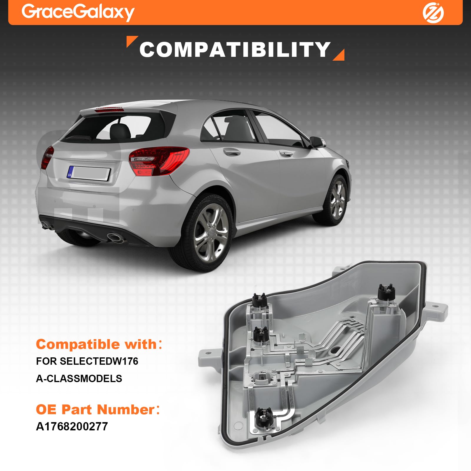 GRACEGALAXY Fanale posteriore destro per Mercedes W176 A-Class 2012-2018 A1768200277