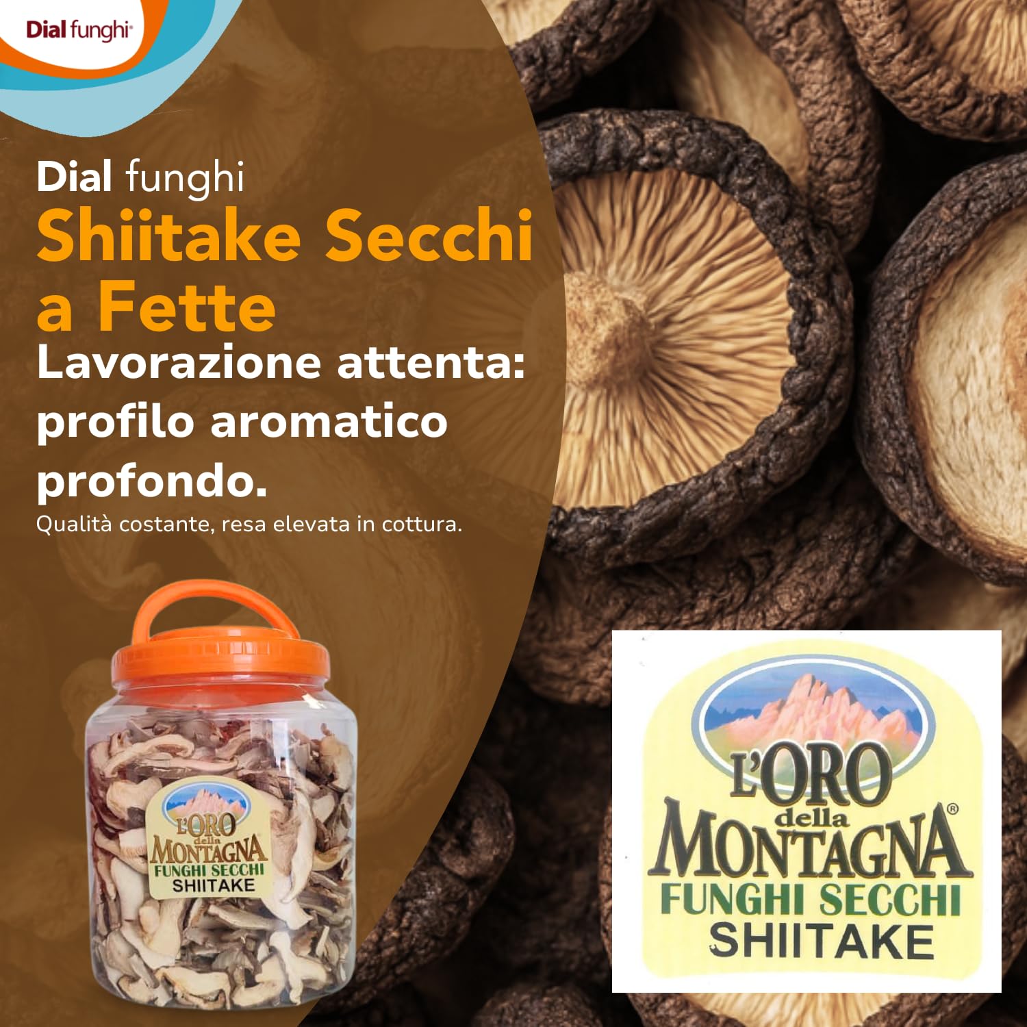 Funghi Shiitake Secchi a Fette Oro della Montagna 400g – Profumo Intenso, Gusto Umami – Ideali per cucina asiatica, ramen, zuppe, brodi, wok – 100% Naturali