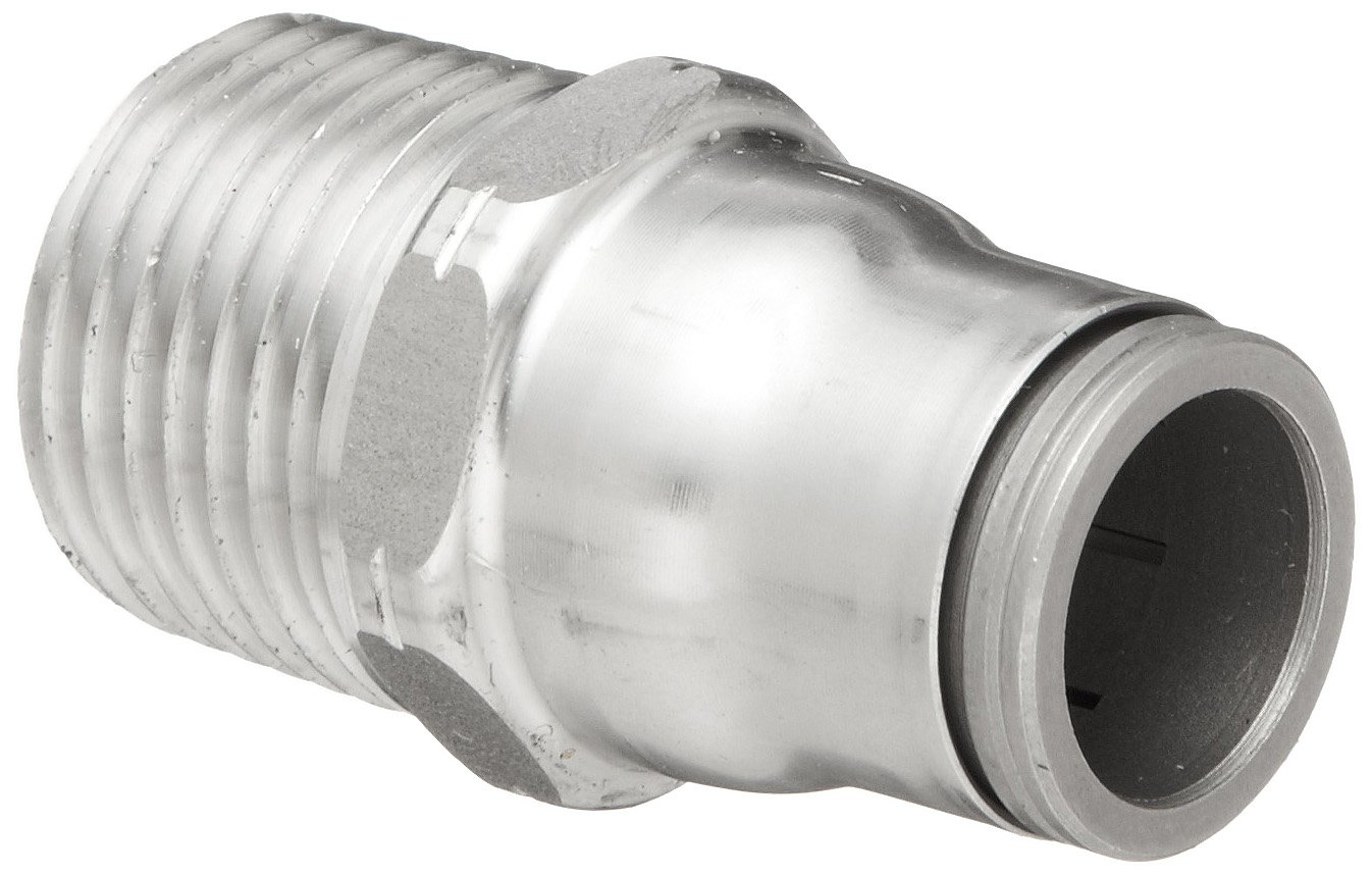 Legris 3805 56 11 Stainless Steel 316 Push-to-Connect Fitting, Inline Connector, 1/4" Tube OD x 1/8" NPT Male
