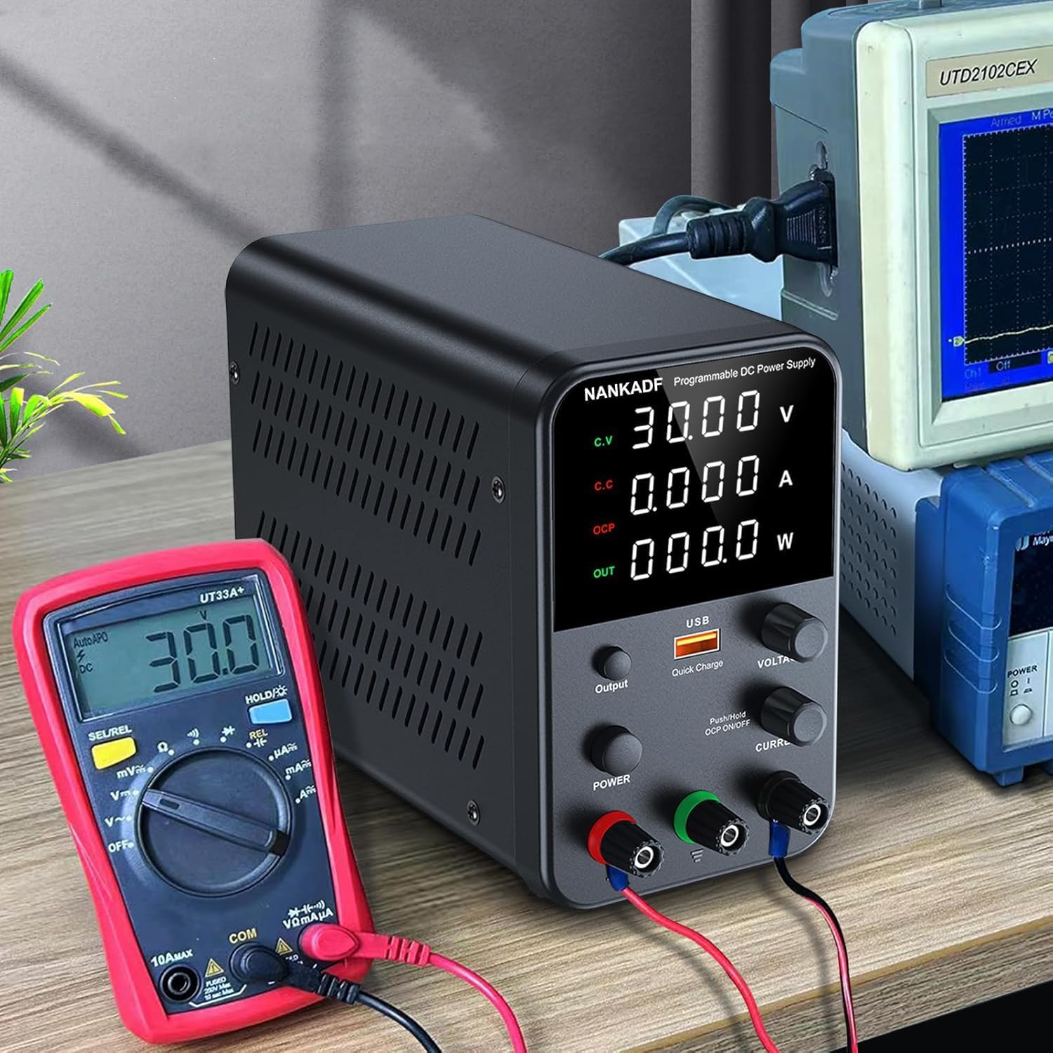 Alimentation DC (0-30 V, 0-5 A) réglable, alimenation à découpage, Alimentation de Banc de Laboratoire Variable, Bouton de Sortie Marche/arrêt/encodeur