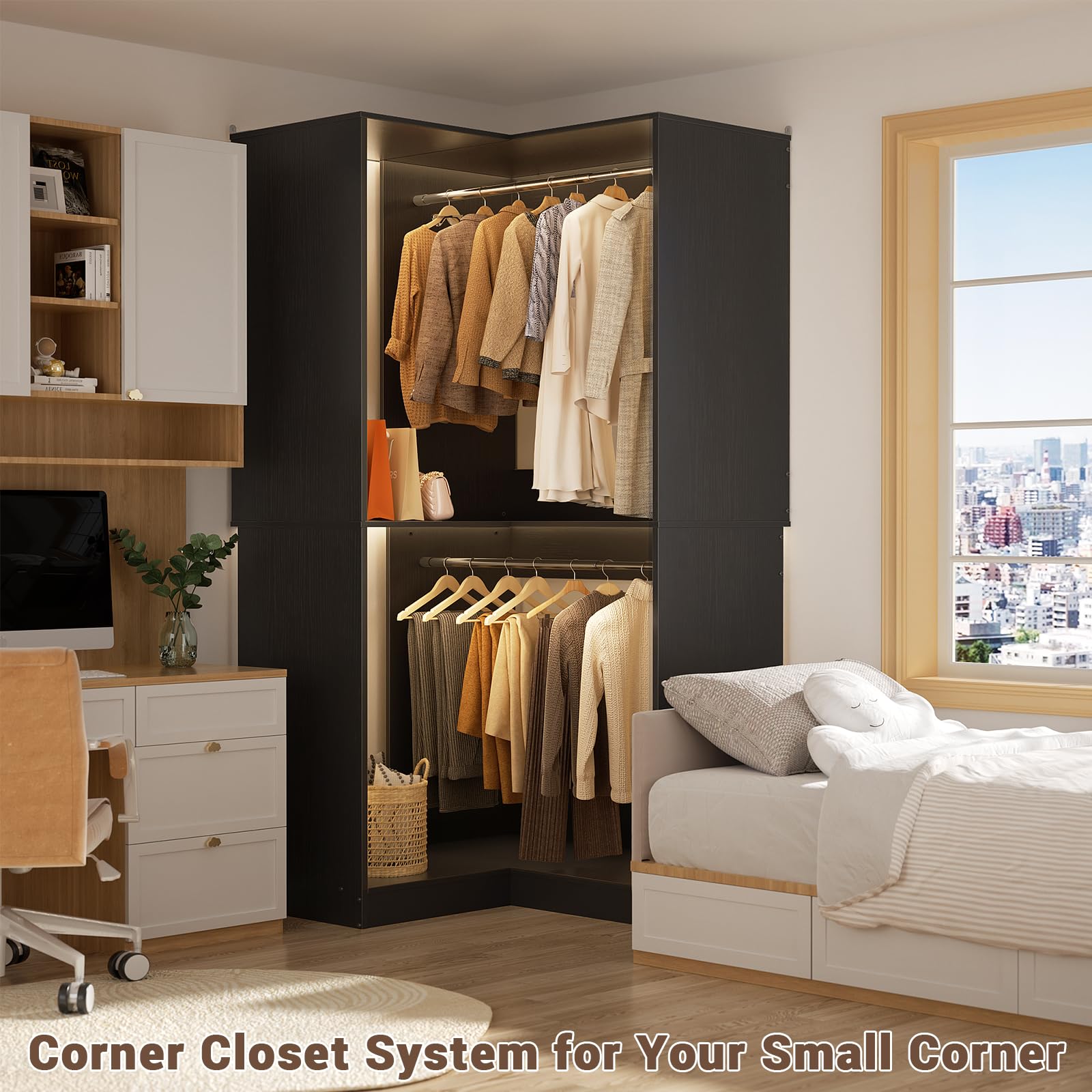 18 Inch Towers Corner Closet Amazon.com: Unikito Corner Closet System,