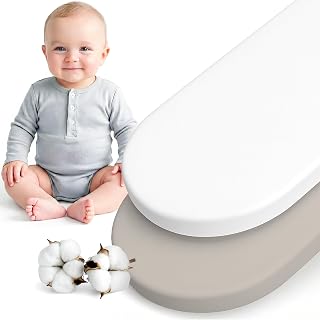 Dreamzie Set Of 2 Fitted Sheets For Co-Sleeping 40x80 cm – OEKO-TEX | Grey/white · Baby bed, basket and stroller, soft, breathable, Oeko-Tex certified