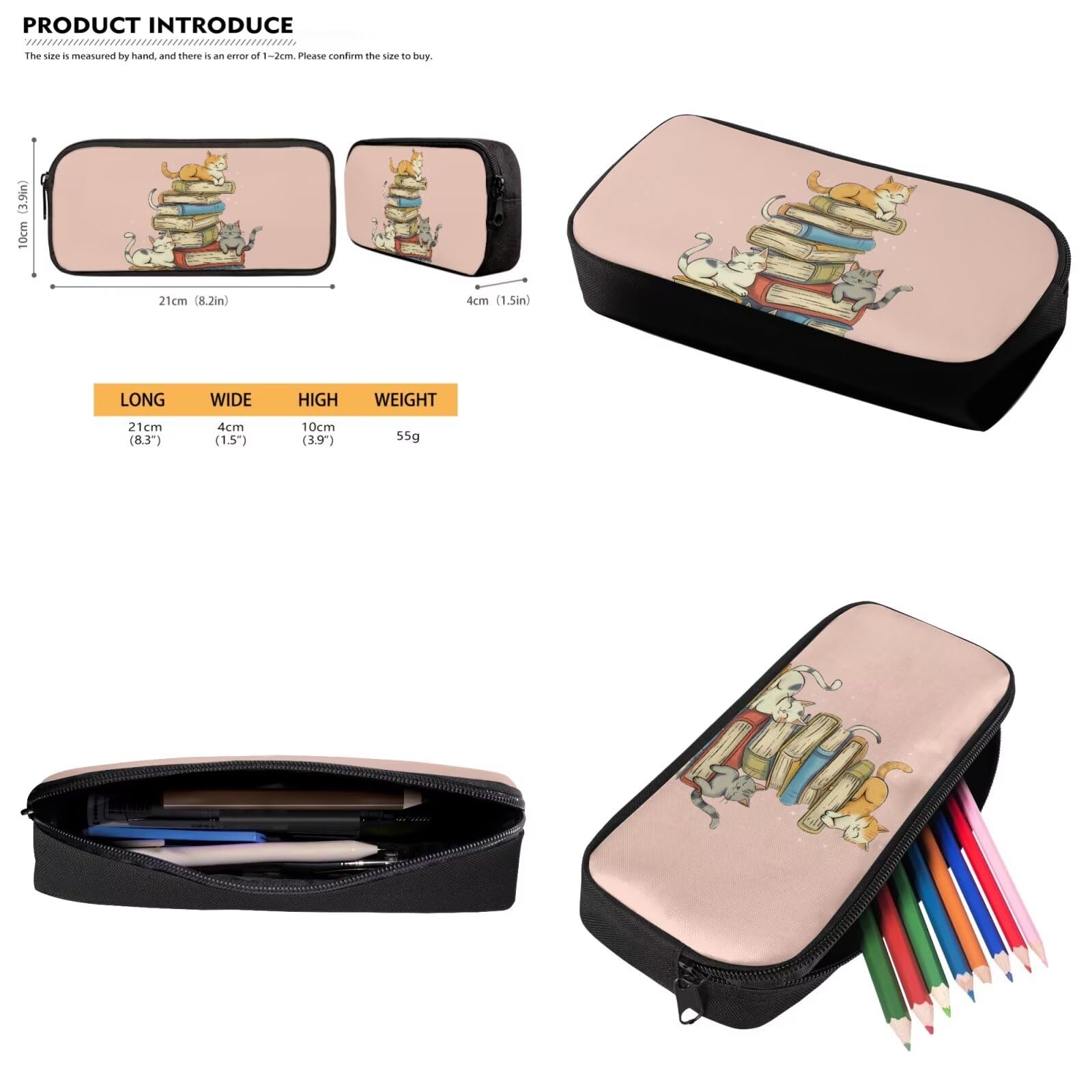 HUGS IDEA Zaino scolastico per Gils 4-6 6-8 8-10 10-12 borsa per libri scolastici 4 pezzi set per bambini 43 cm