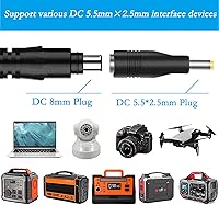 Vista 6 de Adaptador de panel solar, DC7909 hembra a conector macho DC5525, 0.315 in a 0.217 in, para generador solar, estación de energía portátil, batería