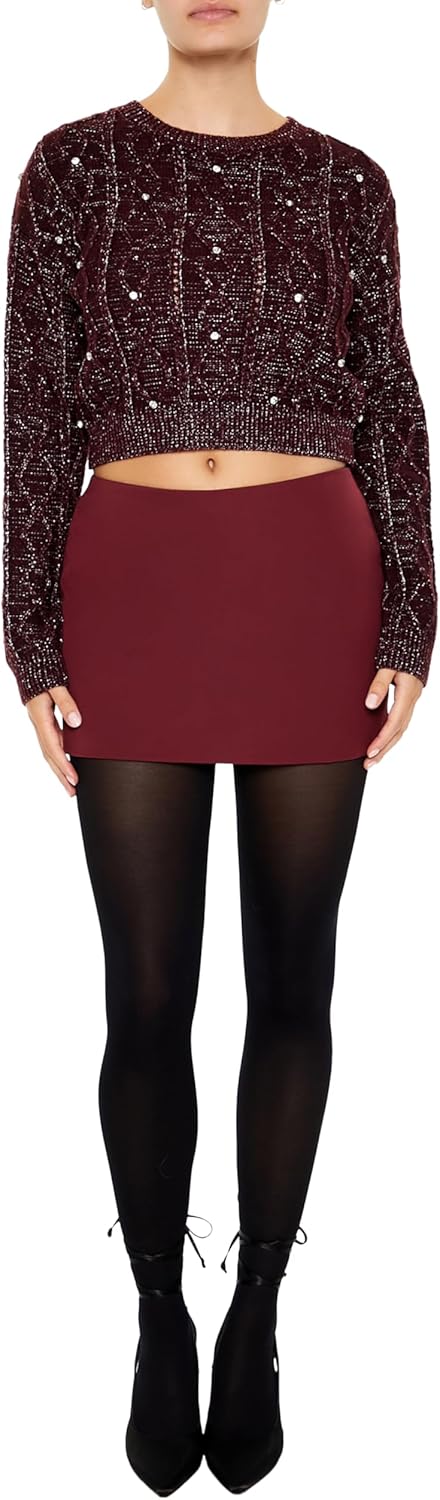 Forever 21 Womens Glitter Knit Rhinestone Sweater - Image 2