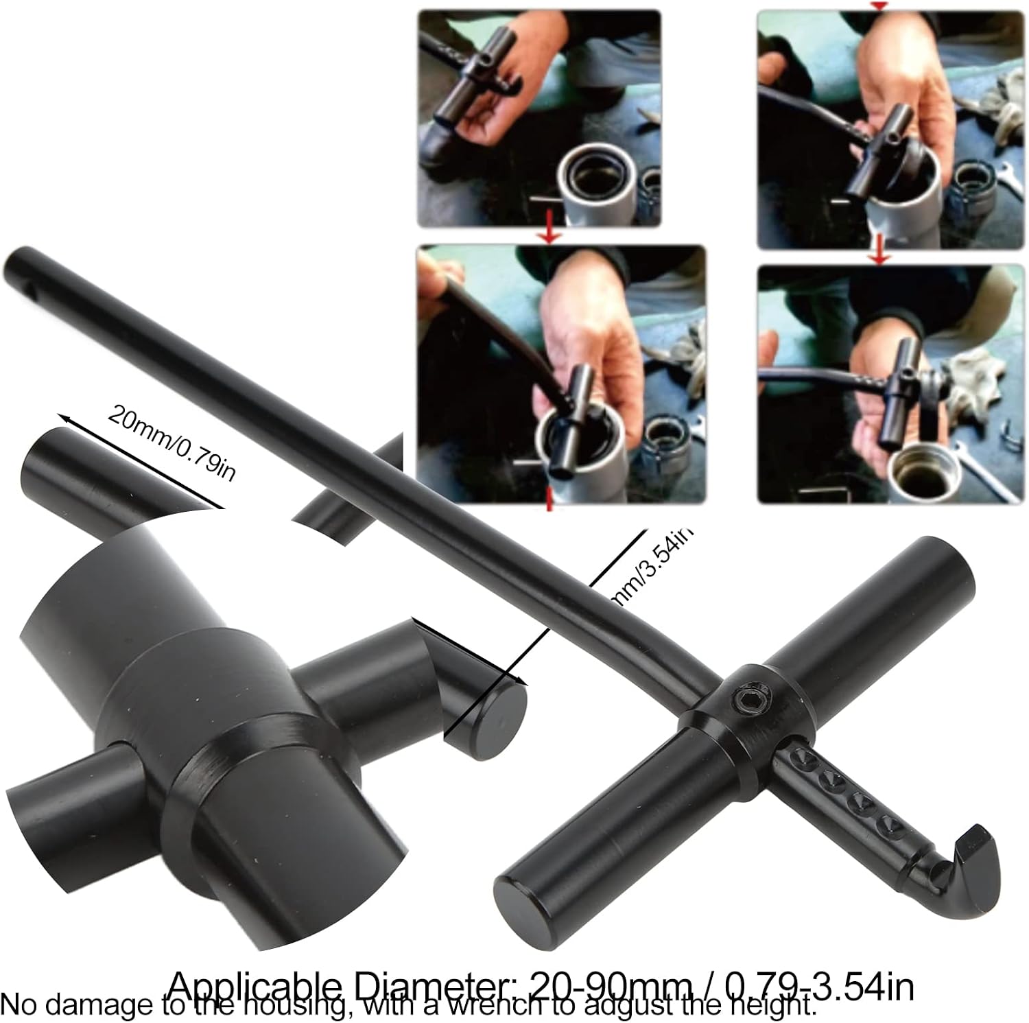 Oil Seal Puller 20‑90mm No Damage Oil Grease Seal Remover Puller Extractor Remove Tool Metal Automotive Repair Parts for Motorcycle