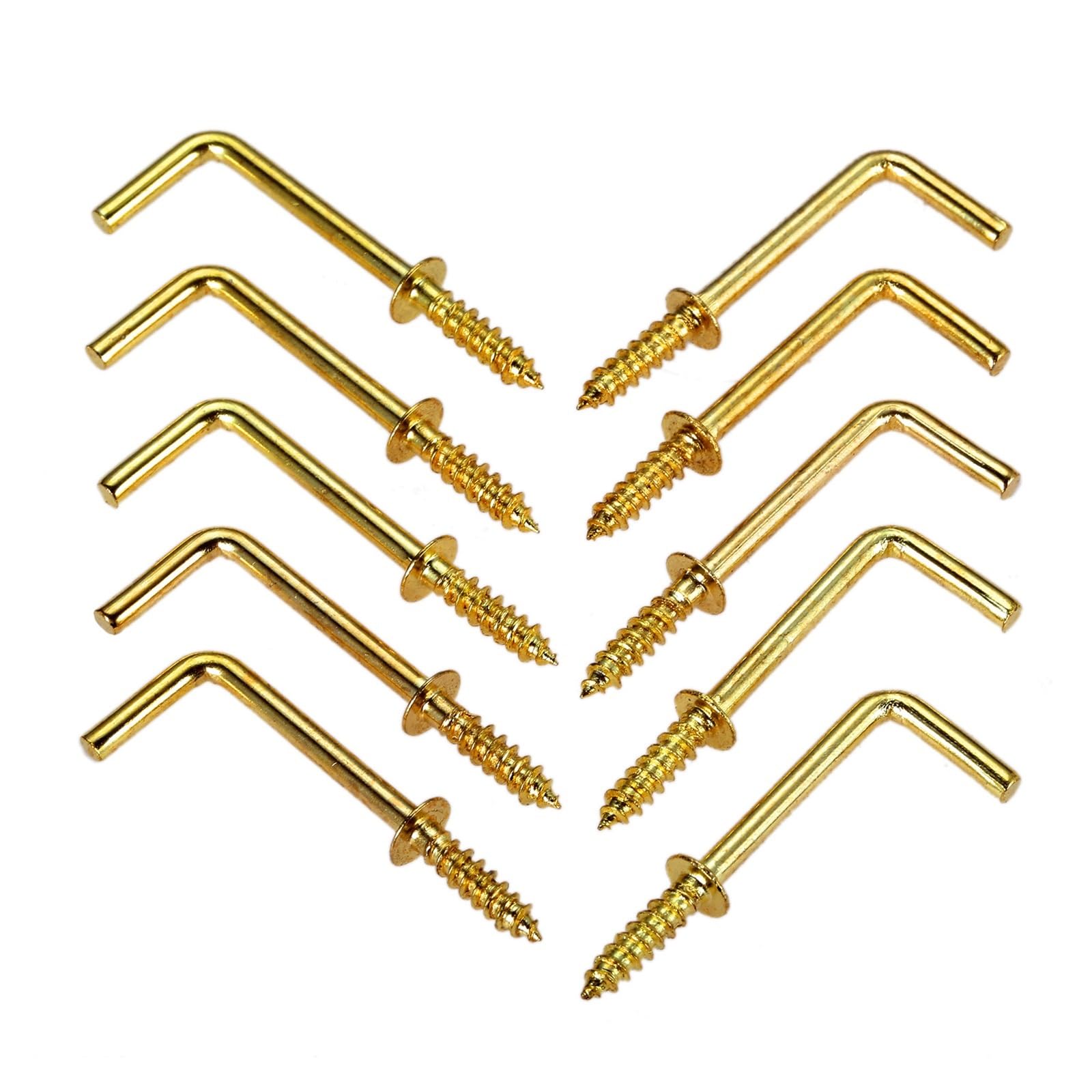 Metalowe haki sufitowe, wkręcane haki oczkowe, W kształcie śruby do kredensu haczyki na kubki wiszące wieszaki haczyki mosiężne DIY(17mmx7mm)
