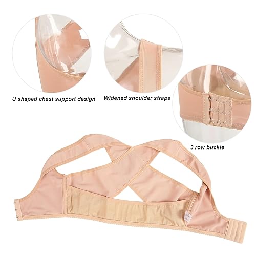 Vista 6 de Moldeador de pecho para mujer, faja moldeadora de pecho para mujer, brasier de pecho, ajuste ajustable, suave, transpirable, elástico, faja