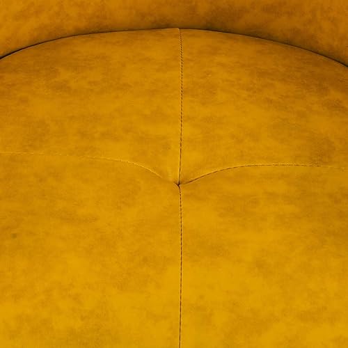 Miniatura 6 de Silla de barril de cuero con juego otomano, sillas decorativas de piel sintética con diseño otomano y centro copetudo, moderno sillón tapizado con